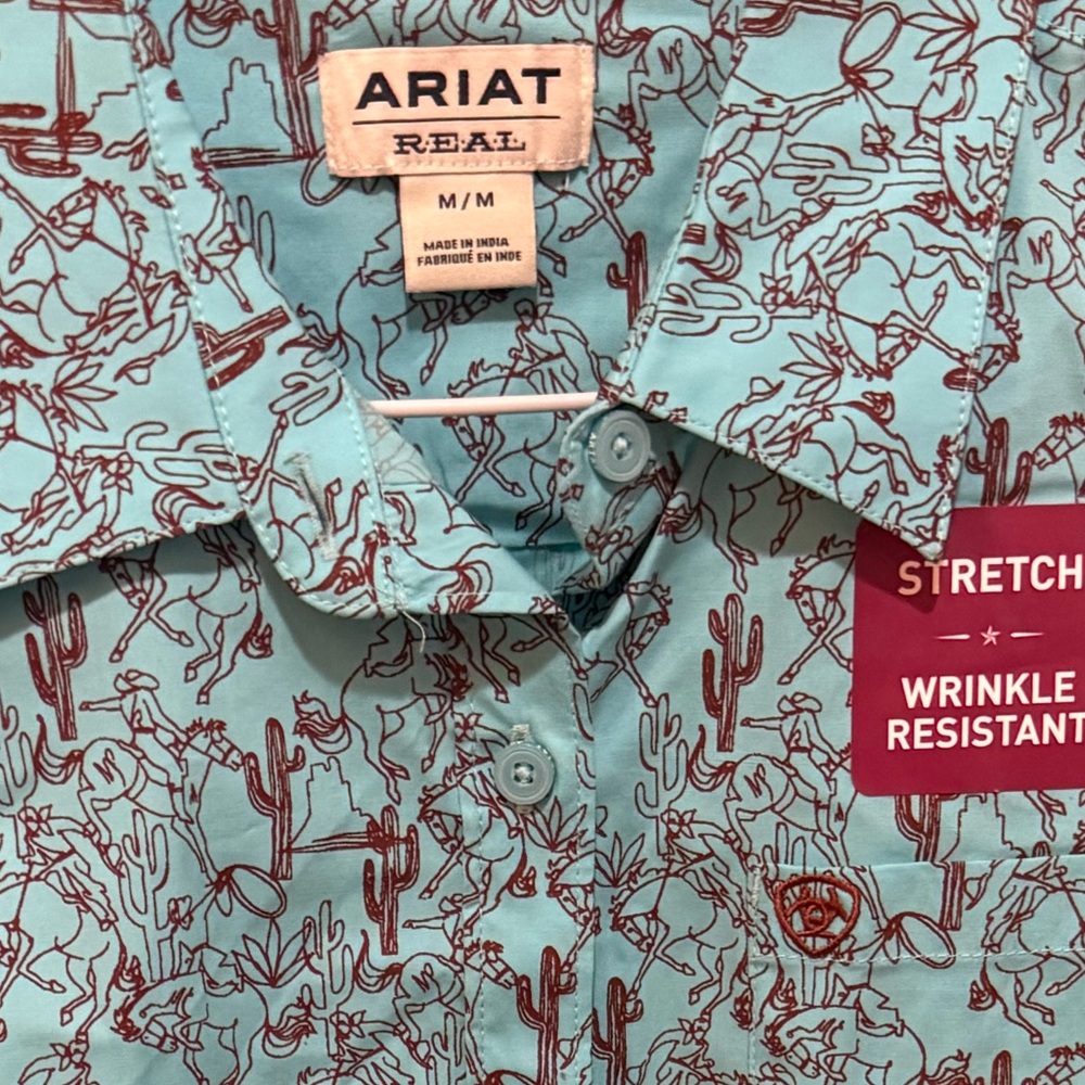 Ariat Women’s Blue Stretch Shirt - Picture 2 of 4